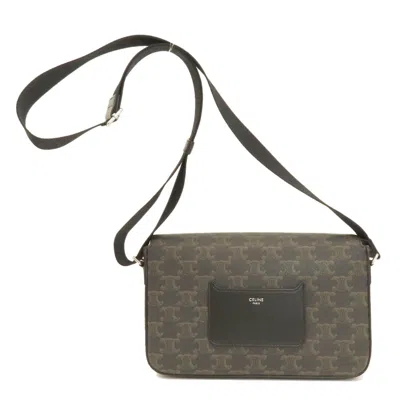 Pre-owned Celine Macadam Dark Brown Pvc Leather Shoulder Bag ()
