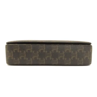 Pre-owned Celine Macadam Dark Brown Pvc Leather Shoulder Bag ()