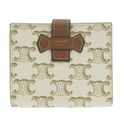 Pre-owned Celine Macadam White Leather Wallet (bi-fold) ()