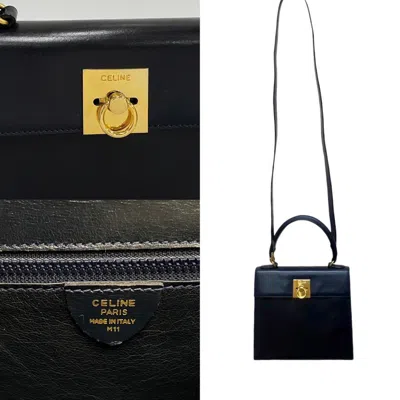 Pre-owned Celine Navy Leather Handbag Shoulder Bag ()