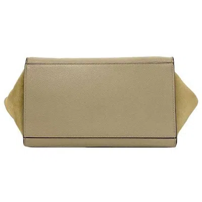Pre-owned Celine Trapeze Gray Beige Leather Handbag Shoulder Bag ()