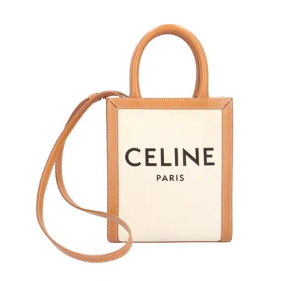 Pre-owned Celine White Cotton Canvas Shoulder Bag ()