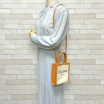 Pre-owned Celine White Cotton Canvas Shoulder Bag ()