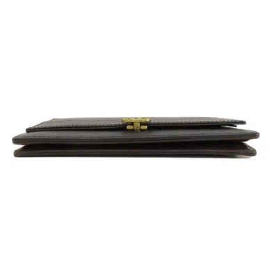 Pre-owned Chanel Black Caviar Leather Chain/shoulder Wallet ()
