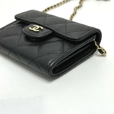 Pre-owned Chanel Black Caviar Leather Coin Purse/coin Case ()