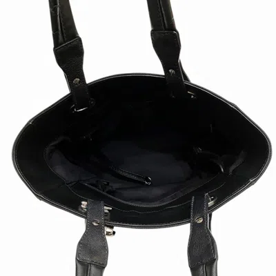 Pre-owned Chanel Black Coated Canvas Leather Shoulder Bag Tote Bag ()