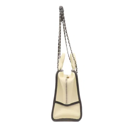 Pre-owned Chanel Black Ivory Caviar Leather Tote Bag () In Black, Ivory
