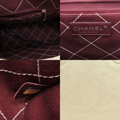 Pre-owned Chanel Black Ivory Caviar Leather Tote Bag () In Black, Ivory