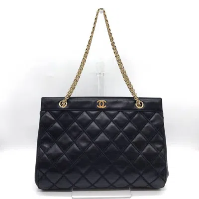 Pre-owned Chanel Black Leather Tote Bag ()