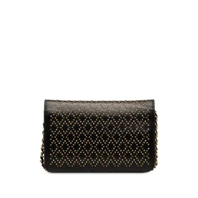 Pre-owned Chanel Black Suede Chain/shoulder Wallet ()