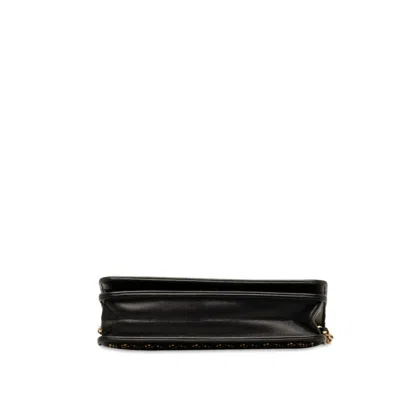 Pre-owned Chanel Black Suede Chain/shoulder Wallet ()