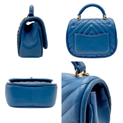Pre-owned Chanel Blue Leather Handbag Shoulder Bag ()