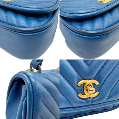 Pre-owned Chanel Blue Leather Handbag Shoulder Bag ()