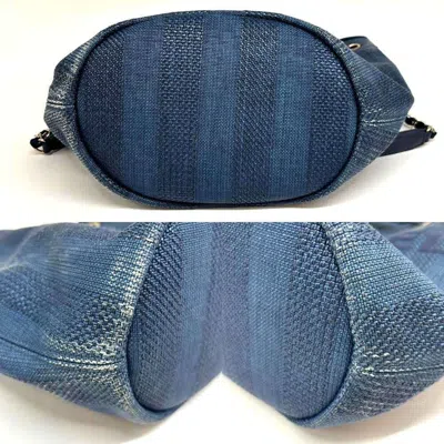 Pre-owned Chanel Blue Raffia Leather Tote Bag ()