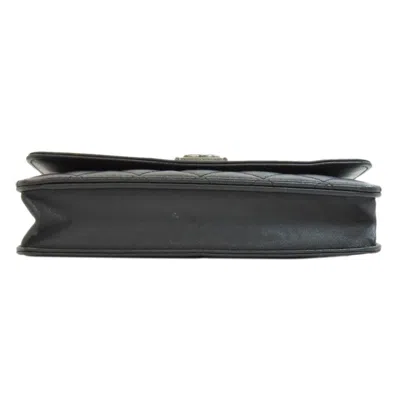 Pre-owned Chanel Boy  Black Leather Chain/shoulder Wallet ()