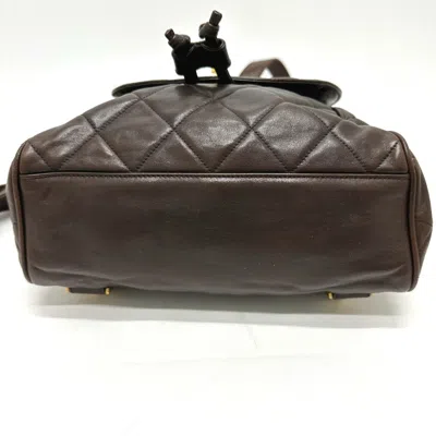 Pre-owned Chanel Brown Leather Backpack ()