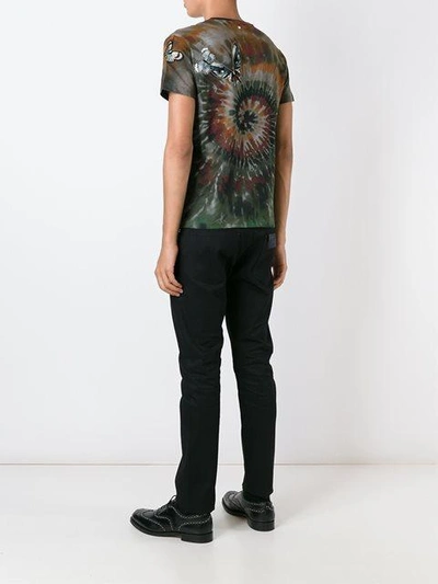 Shop Valentino 'rockstud Tie & Dye' Butterfly Embroidered T-shirt