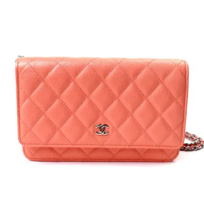 Pre-owned Chanel Caviar Skin Salmon Pink Caviar Leather Shoulder Bag ()
