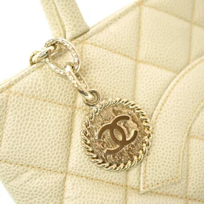 Pre-owned Chanel Ivory Caviar Leather Tote Bag ()