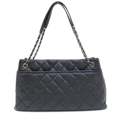 Pre-owned Chanel Matelasse Black Caviar Leather Tote Bag ()