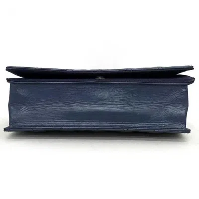 Pre-owned Chanel Matelasse Navy Black Leather Shoulder Bag ()