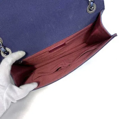 Pre-owned Chanel Matelasse Navy Black Leather Shoulder Bag ()