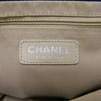 Pre-owned Chanel Navy Leather Handbag Shoulder Bag Tote Bag ()