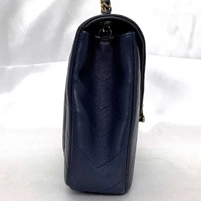 Pre-owned Chanel Navy Leather Shoulder Bag ()