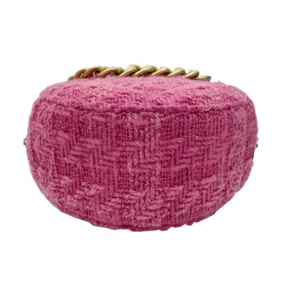 Pre-owned Chanel Pink Tweed Leather Shoulder Bag ()