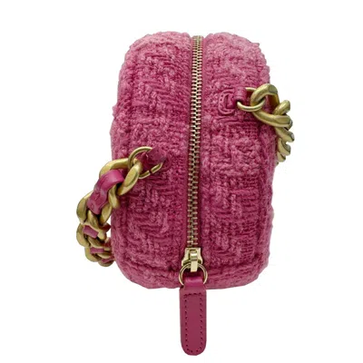 Pre-owned Chanel Pink Tweed Leather Shoulder Bag ()