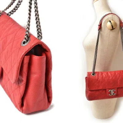 Pre-owned Chanel Red Color Caviar Leather Shoulder Bag ()