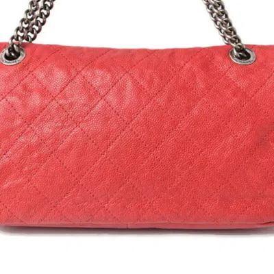 Pre-owned Chanel Red Color Caviar Leather Shoulder Bag ()