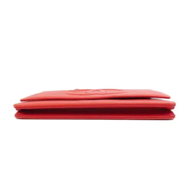 Pre-owned Chanel Red Color Caviar Leather Shoulder Bag ()
