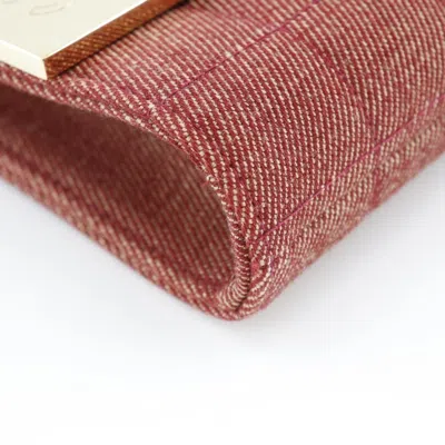 Pre-owned Chanel Red Color Cotton Canvas Shoulder Bag ()