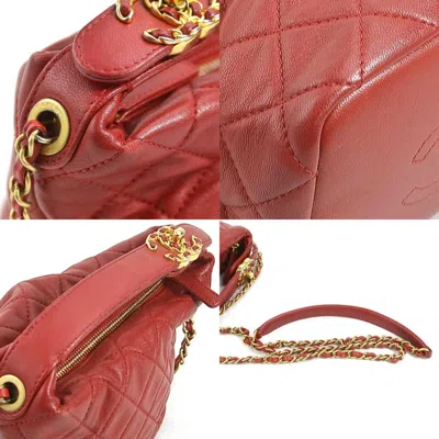 Pre-owned Chanel Red Color Leather Metal Shoulder Bag ()