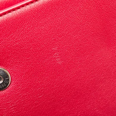 Pre-owned Chanel Red Color Leather Shoulder Bag ()