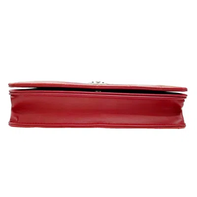 Pre-owned Chanel Red Color Leather Shoulder Bag ()