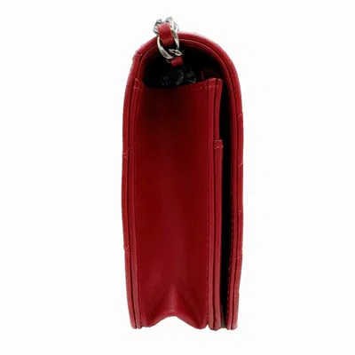 Pre-owned Chanel Red Color Leather Shoulder Bag ()
