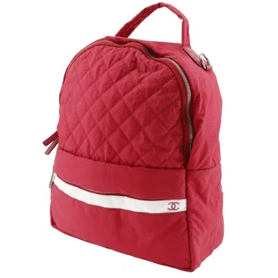 Pre-owned Chanel Red Color Nylon Backpack ()