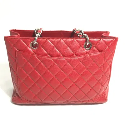 Pre-owned Chanel Red Leather Tote Bag ()