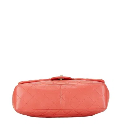 Pre-owned Chanel Salmon Pink Leather Pochette Shoulder Bag ()