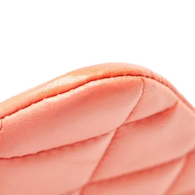 Pre-owned Chanel Salmon Pink Leather Pochette Shoulder Bag ()