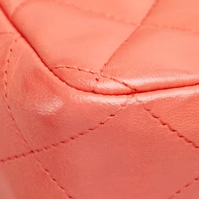 Pre-owned Chanel Salmon Pink Leather Pochette Shoulder Bag ()