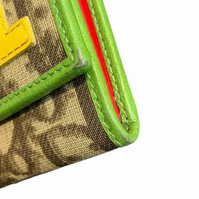 Pre-owned Dior Christian  Green Pvc Leather Long Wallet (bi-fold) ()