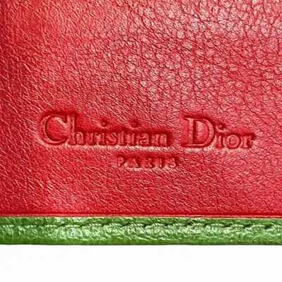 Pre-owned Dior Christian  Green Pvc Leather Long Wallet (bi-fold) ()