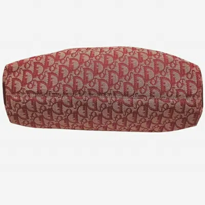 Pre-owned Dior Christian  Trotter Bordeaux Canvas Leather Shoulder Bag ()