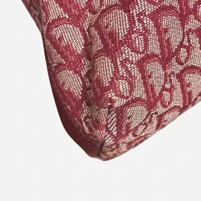 Pre-owned Dior Christian  Trotter Bordeaux Canvas Leather Shoulder Bag ()
