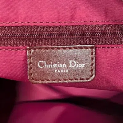 Pre-owned Dior Christian  Trotter Bordeaux Canvas Leather Shoulder Bag ()