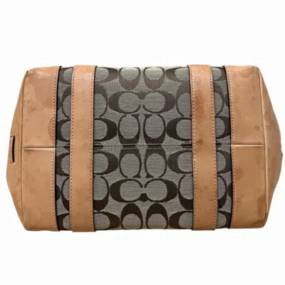 Pre-owned Coach Beige Canvas Leather Tote Bag ()