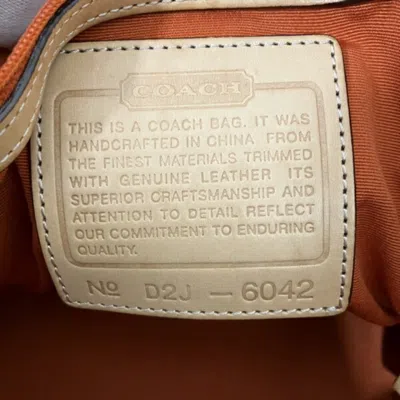 Pre-owned Coach Beige Canvas Leather Tote Bag ()